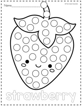 Fruit dot markers coloring pages by the kinder kids tpt