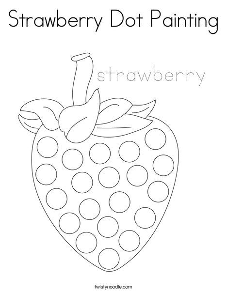 Strawberry dot painting coloring page