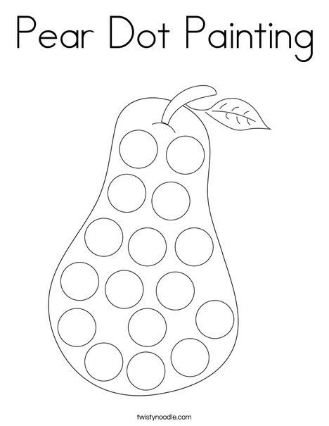 Pear dot painting coloring page