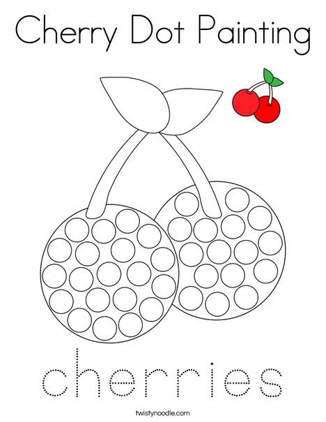 Cherry dot painting coloring page