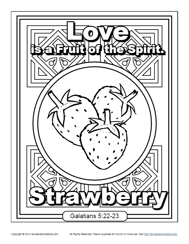 Fruit of the spirit for kids love coloring page