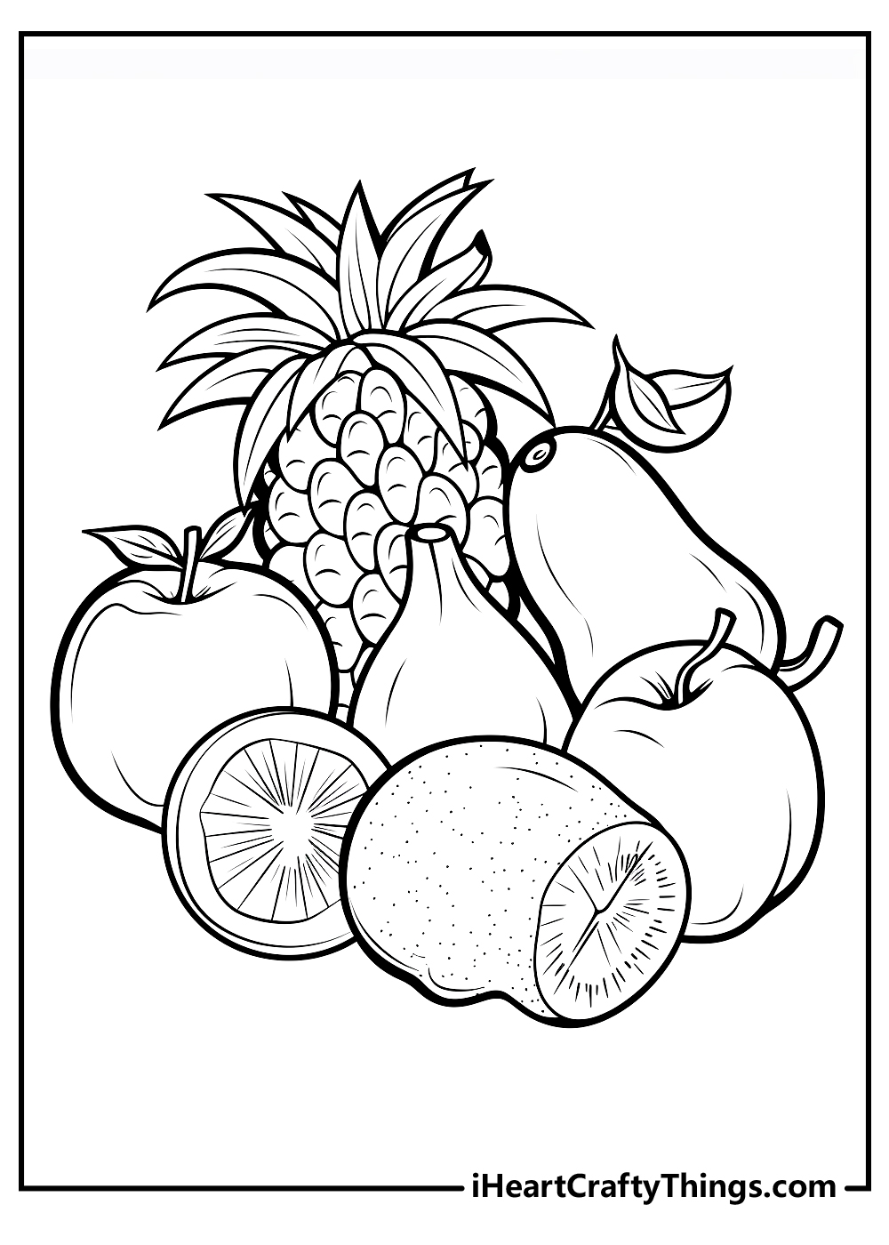 Fruit coloring pages free printables