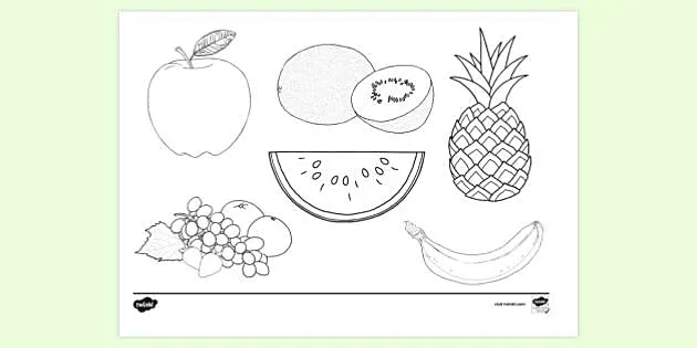 Fruit poster to lour in beautifully illustrated