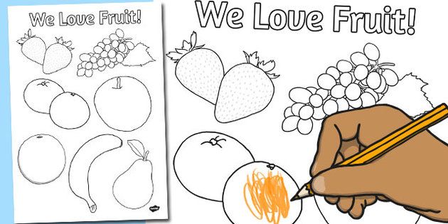 Fruit colouring poster fruit coloring pages display lettering coloring pages