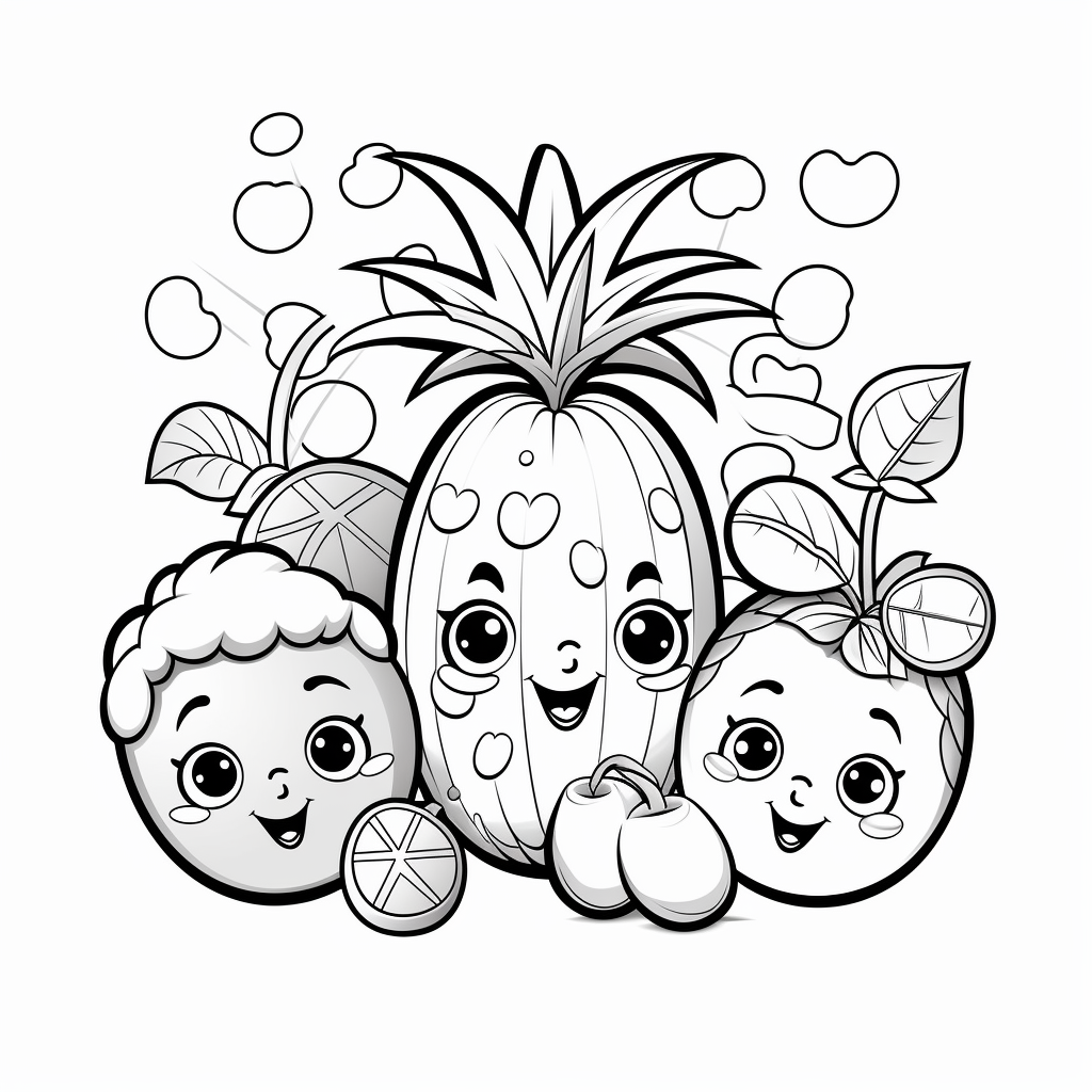 Fruit coloring pages