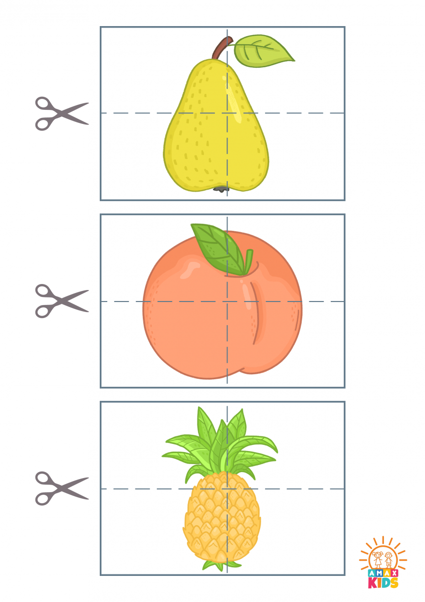 Printable fruits and vegetables puzzle for kids amax kids