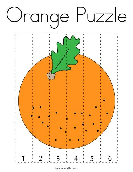 Orange puzzle coloring page