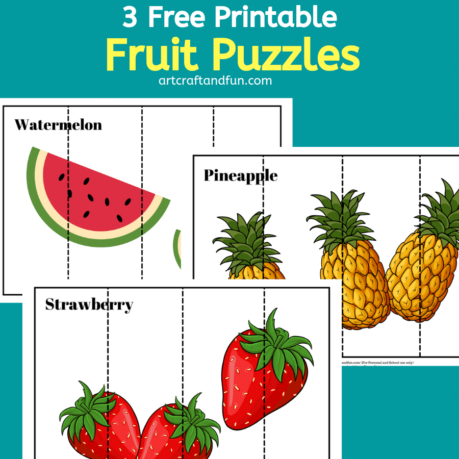 Free printable fruit puzzles for kids