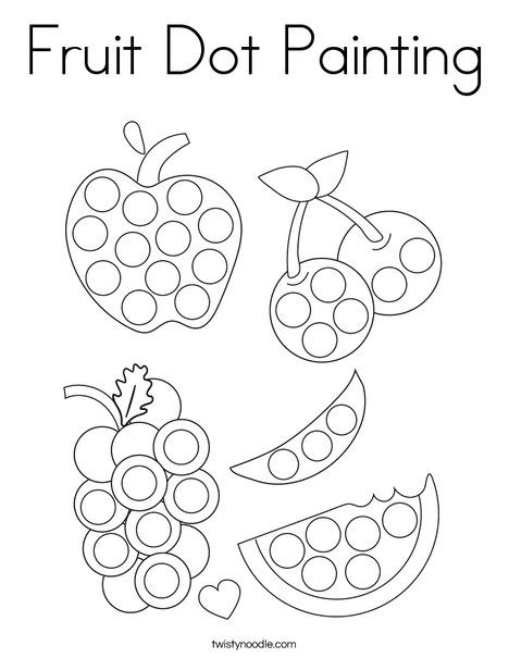 Fruit dot painting coloring page