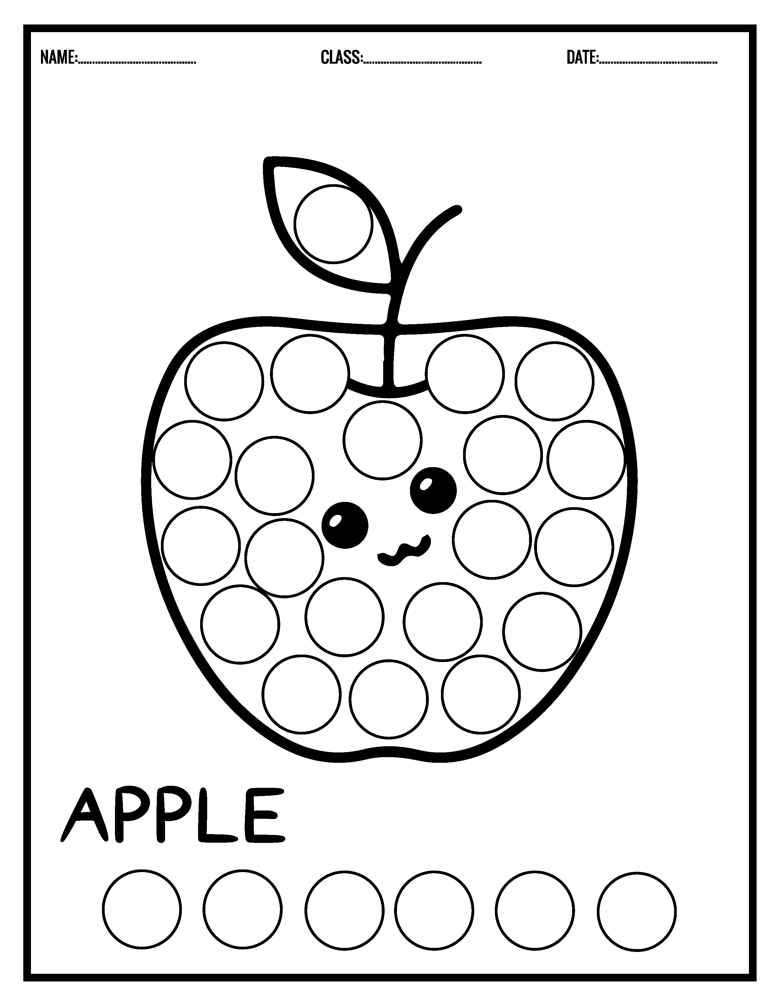 Cute kawaii food dot markers coloring pages bingo daubers fruit vegetables teaching resources