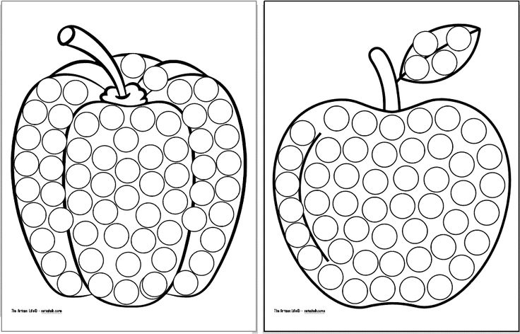 Fruit and vegetable dab it dot marker pages dot markers dot marker activities fun activities for preschoolers