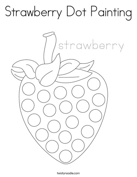 Strawberry dot painting coloring page