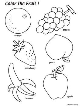 Fruit coloring worksheet coloring worksheets for kindergarten preschool coloring pages color worksheets