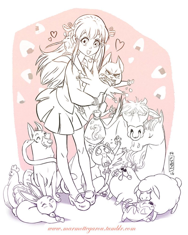 Fruit basket lineart version by marmottegaroudeviantart on deviantart fruits basket anime anime coloring pages