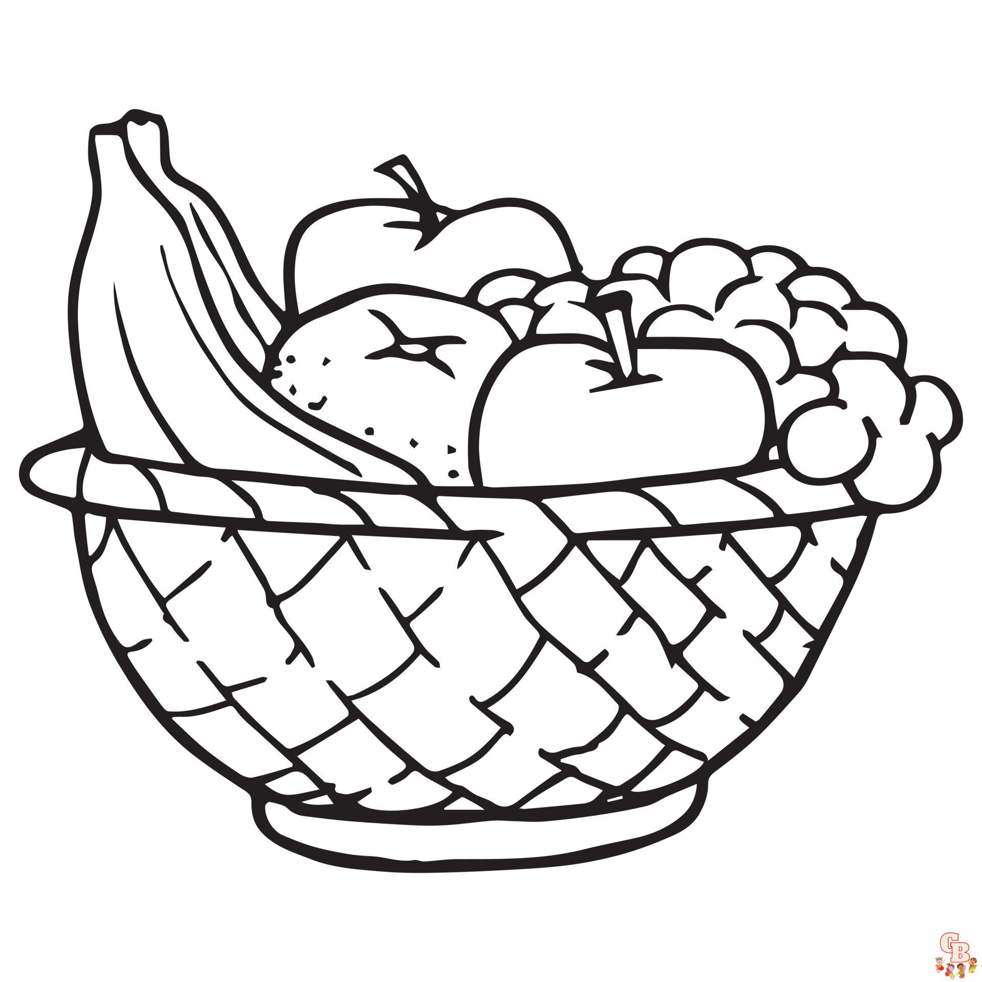 Fruit basket coloring pages