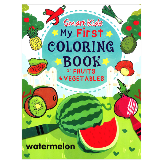 Learning is fun smart kids my first coloring book of fruits vegetables