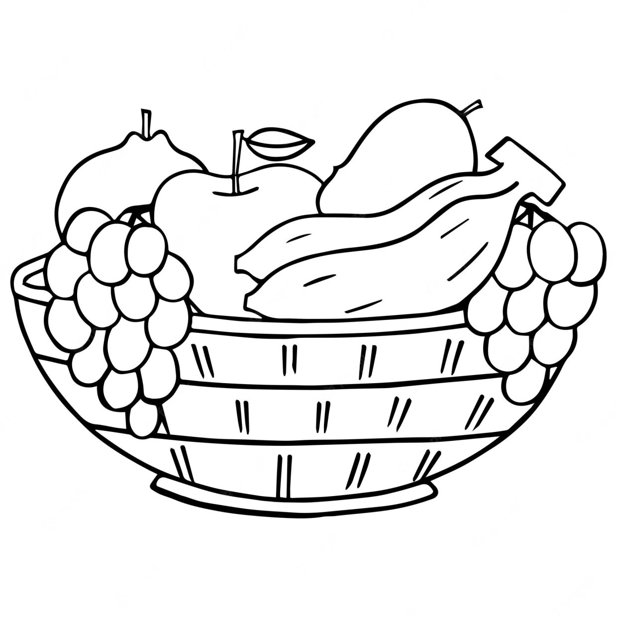 Fruit basket coloring pages