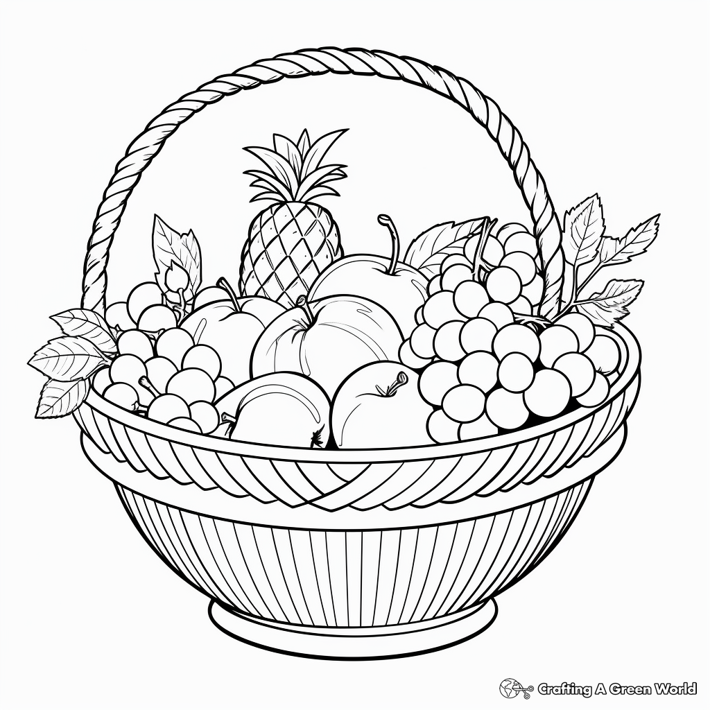 Fruit basket coloring pages