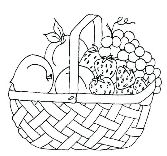 Free printable fruit coloring pages for kids fruit coloring pages basket drawing coloring pages