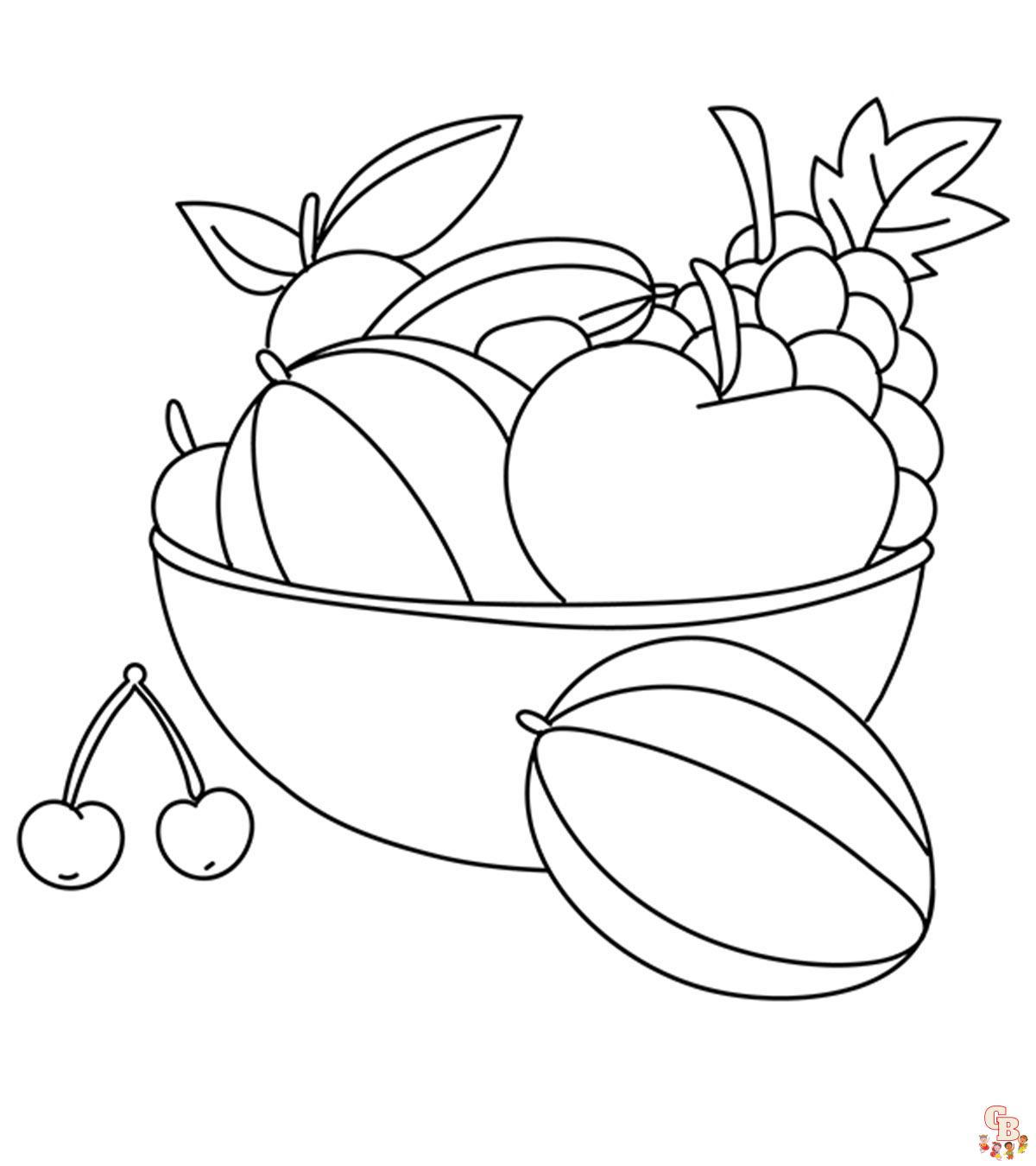 Fruit basket coloring pages