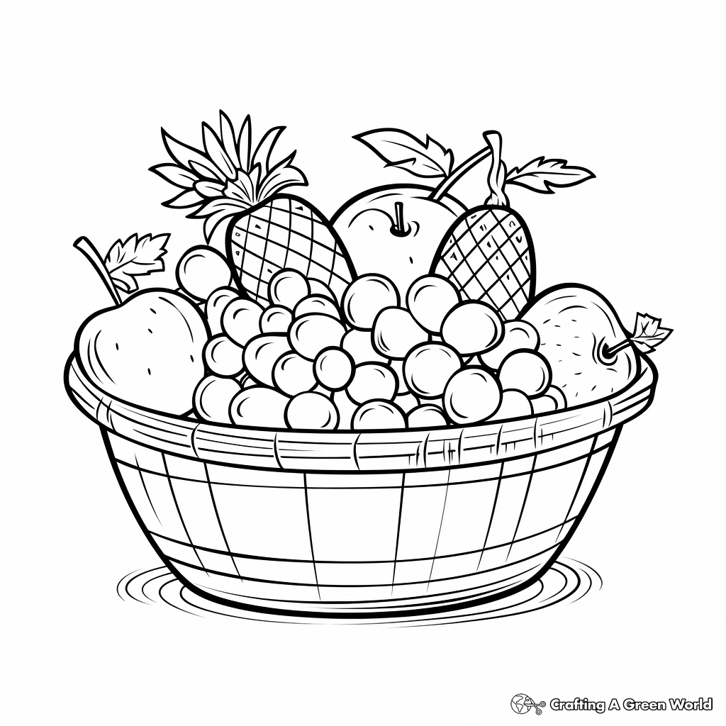 Fruit basket coloring pages