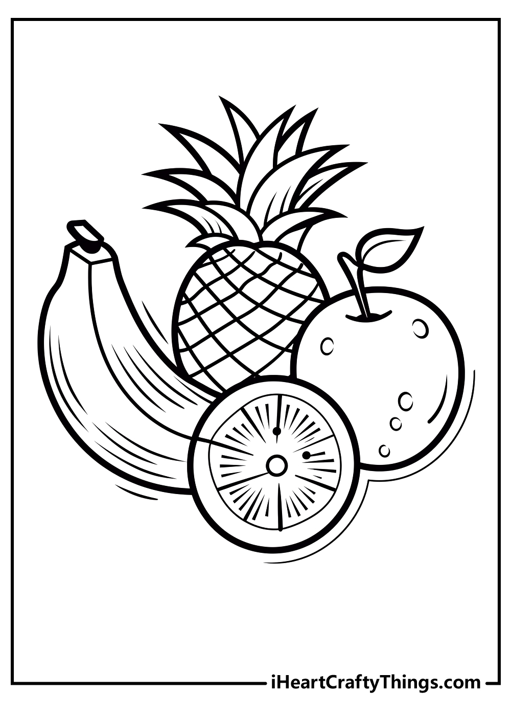 Fruit coloring pages free printables