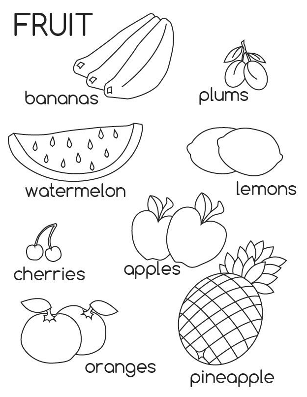 Fruits coloring pages for kids fruit coloring pages english activities for kids coloring pages for kids