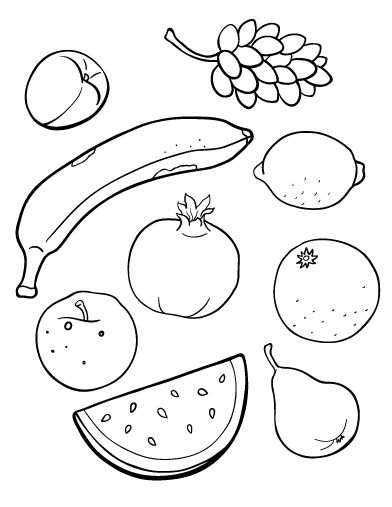 Free fruit coloring page