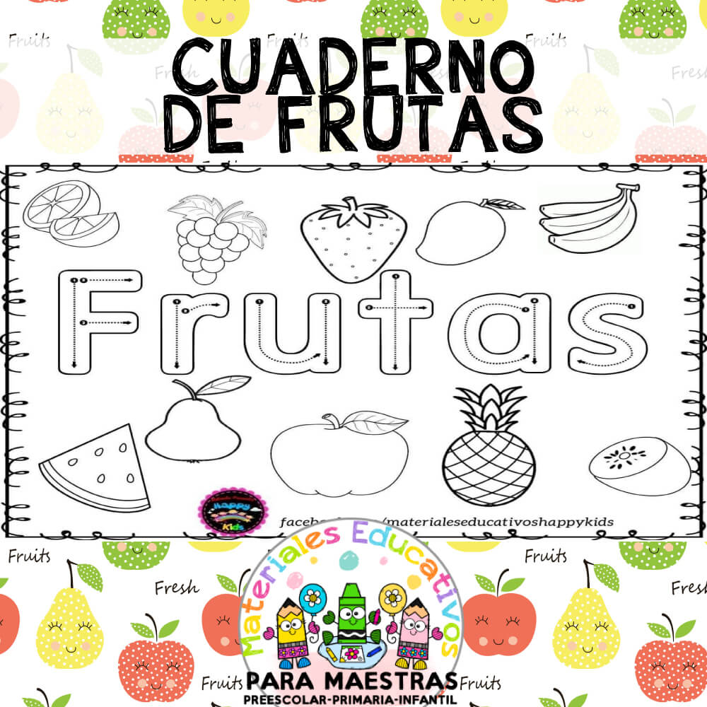 Cuaderno de frutas materiales educativos para maestras