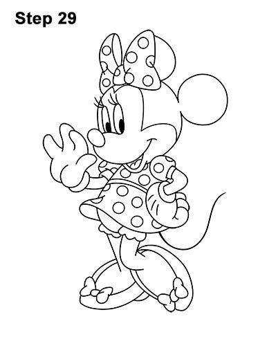 Draw minnie mouse full body minnie mouse drawing mouse drawing easy drawings