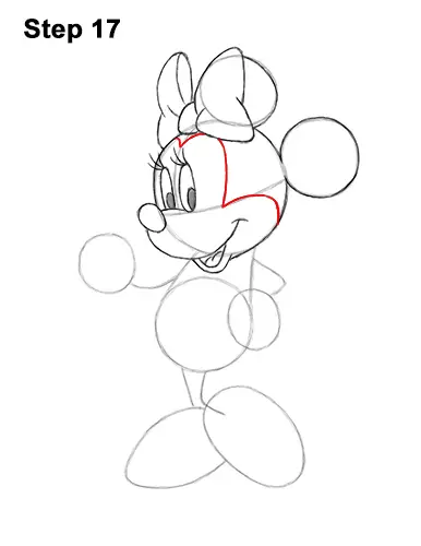 How to draw minnie mouse full body