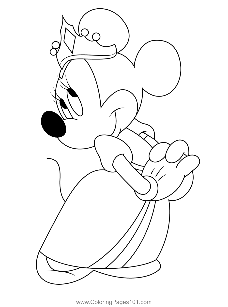 Minnie mouse coloring page for kids