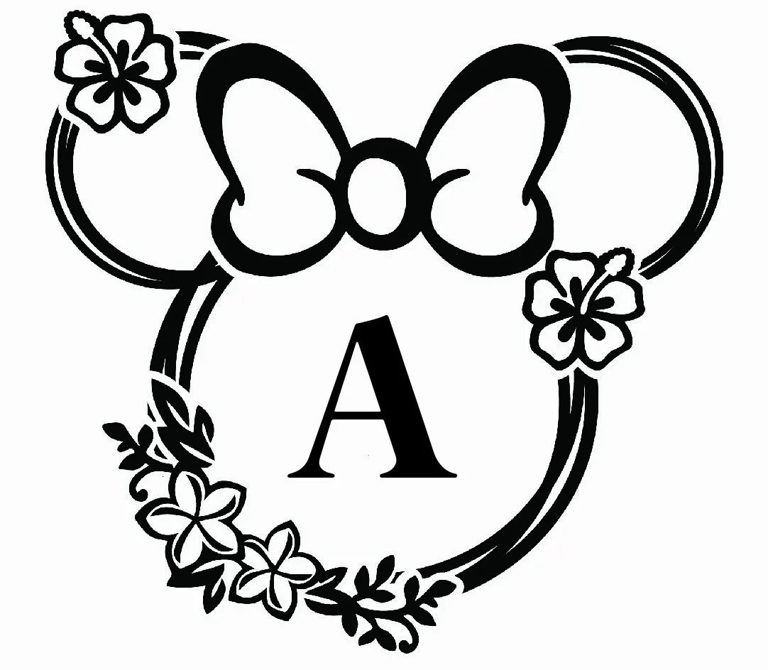 Minnie mouse silhouette sticker decal custom name bedroom disney wall decor