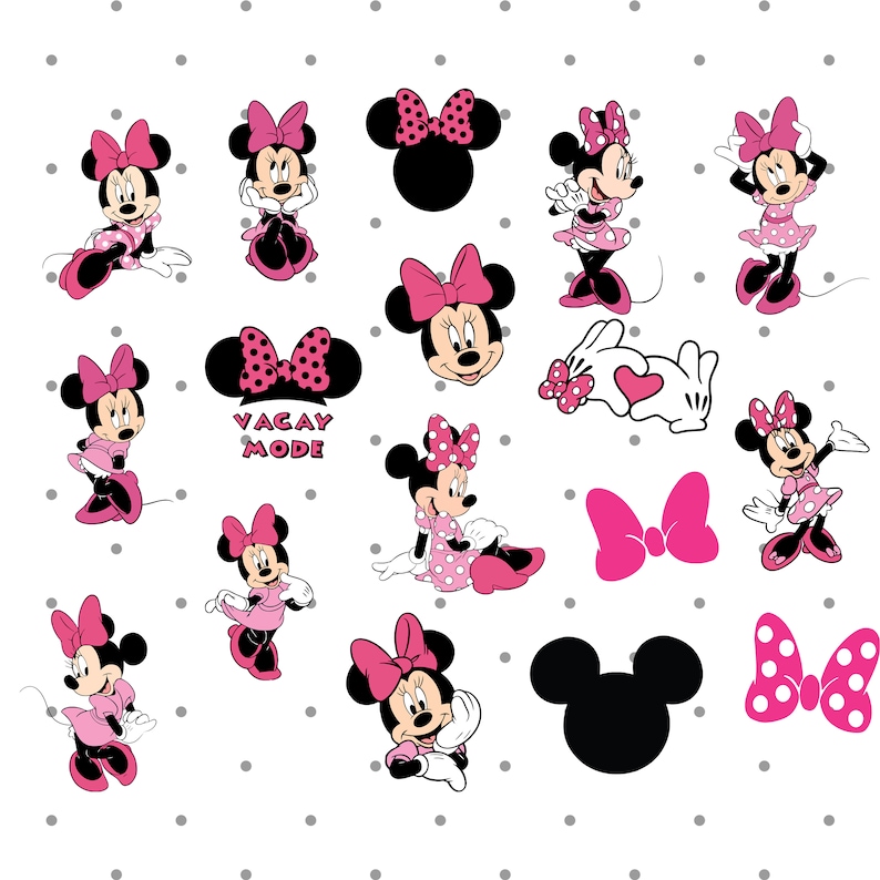 Make full body minnie mouse svg on everything