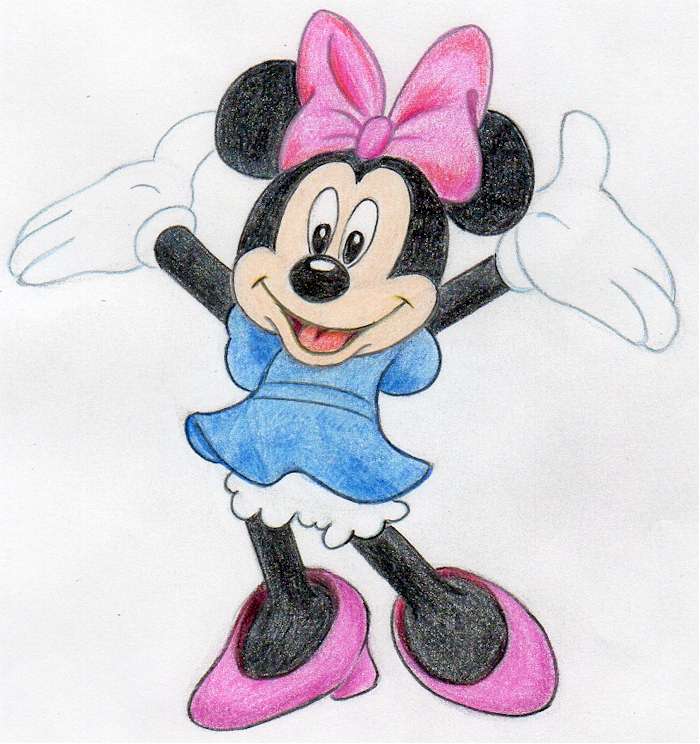 How to draw minnie mouse