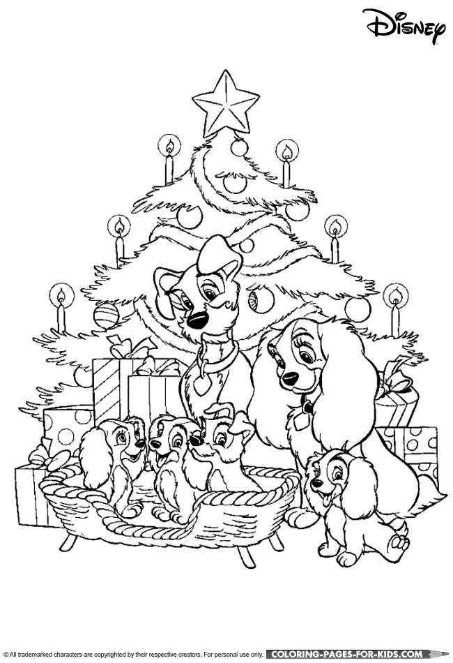 Disney christmas coloring page