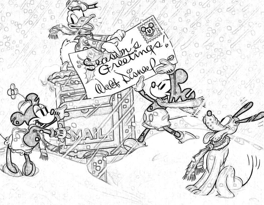 Disney christmas coloring page by richard on