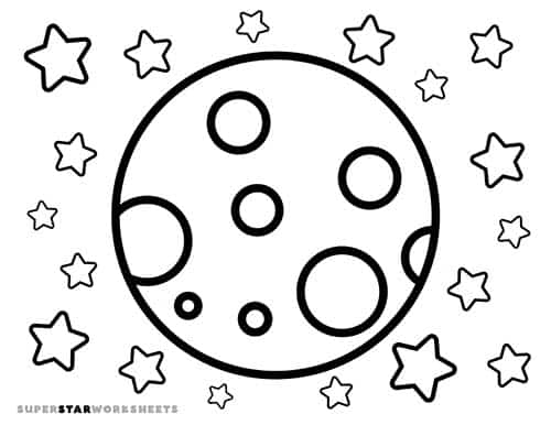 Moon coloring pages