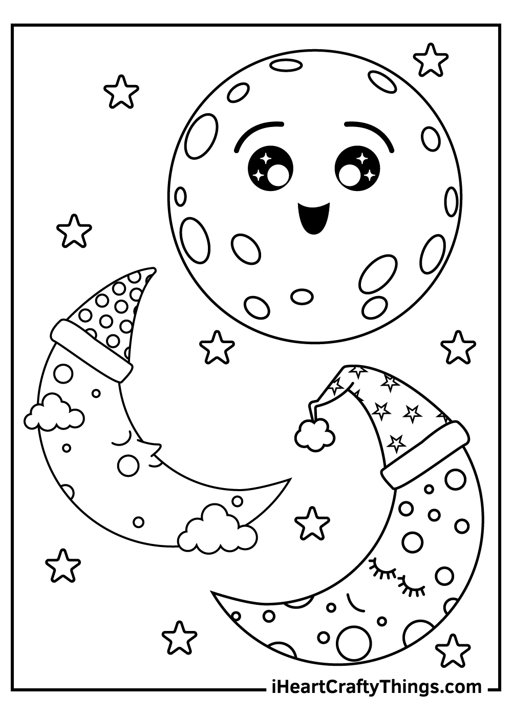 Moon coloring pages free printables