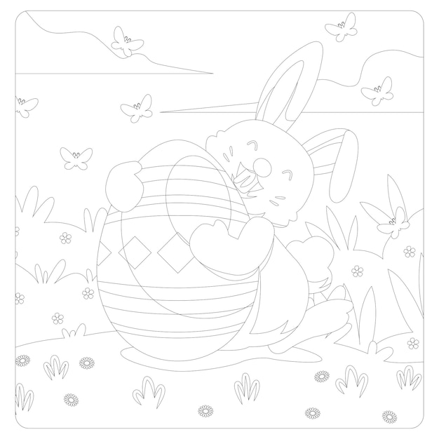 Premium vector easter coloring pages for kids