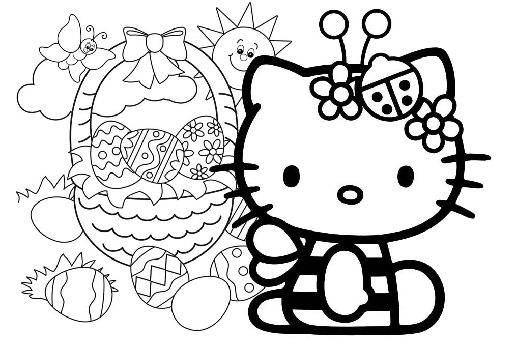 Happy easter coloring pages â disney mickey pluto eggs my little pony hello kitty country victorian times