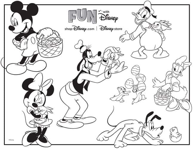 Disney dooney and bourke free printable disney easter egg hunt coloring page