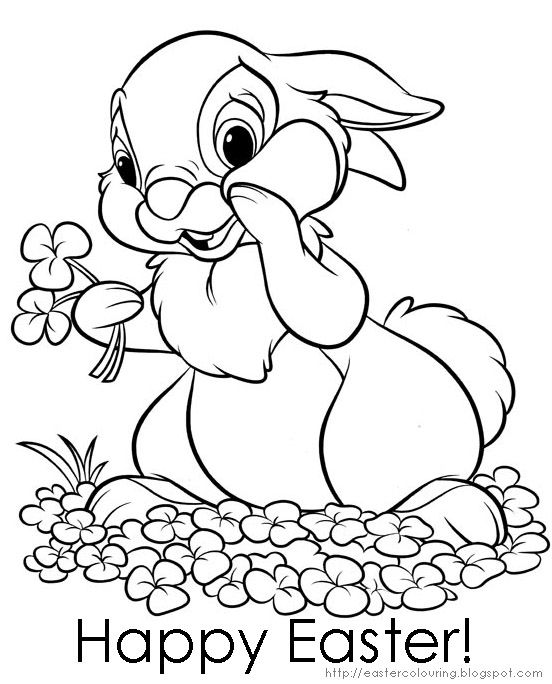 Fun easter bunny coloring activity