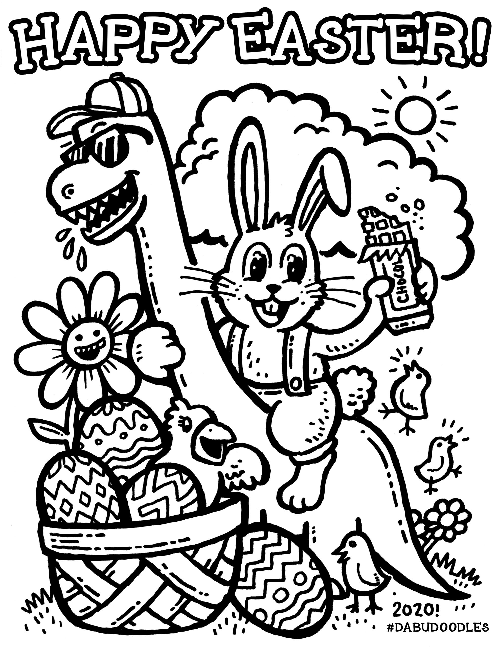 Free happy easter coloring page â dabu doodles