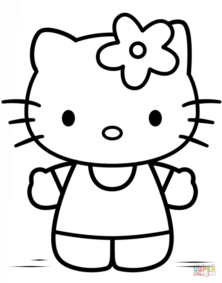 Hello kitty coloring page free printable coloring pages