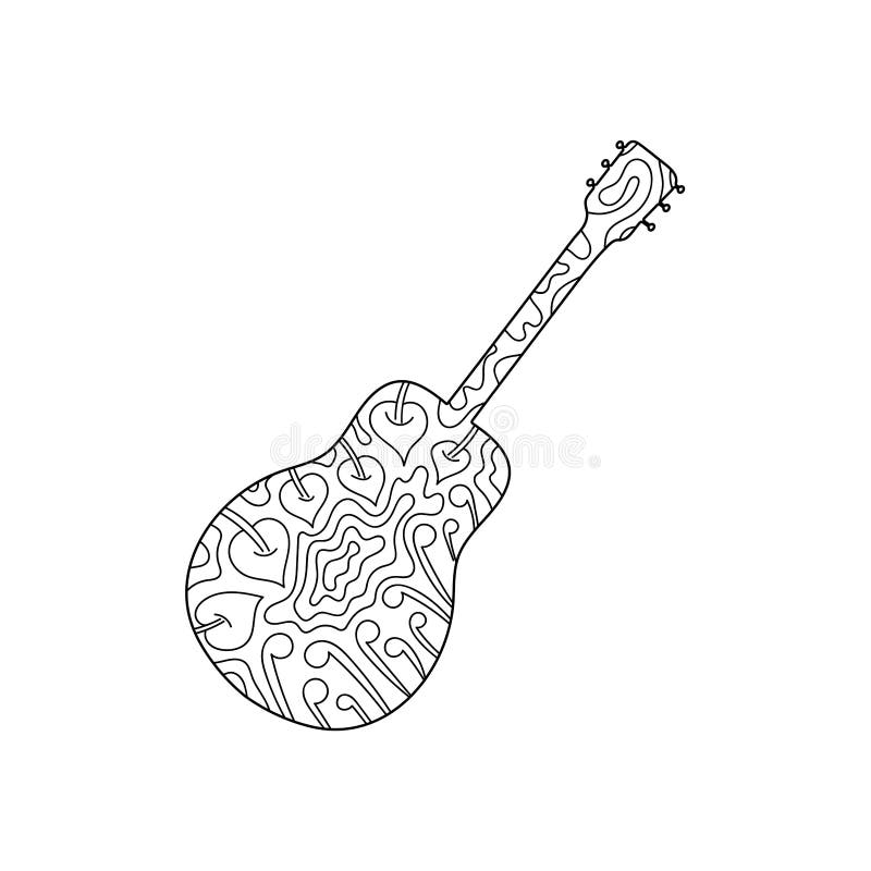 Guitar coloring book adults stock illustrations â guitar coloring book adults stock illustrations vectors clipart