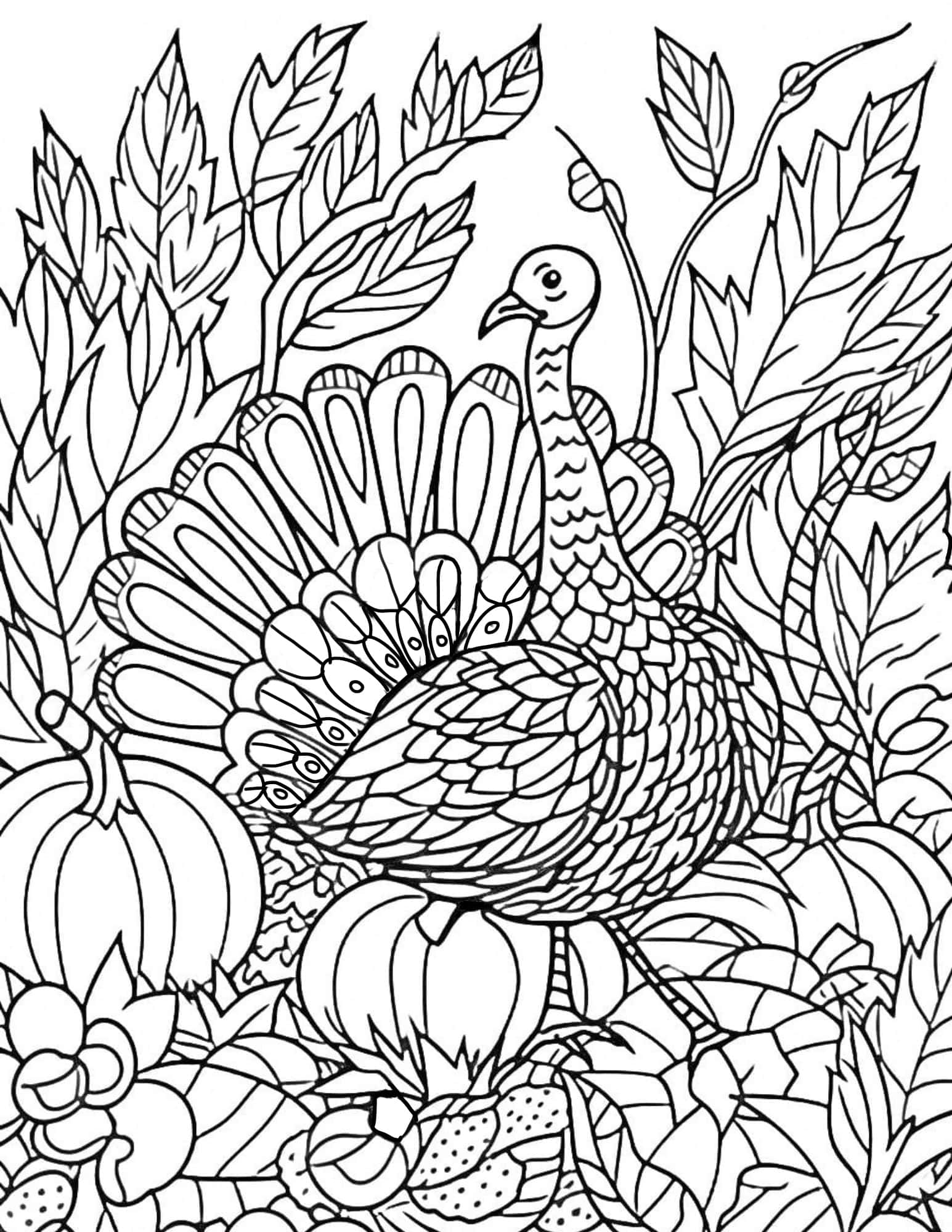 Thanksgiving coloring pages for kids and adults