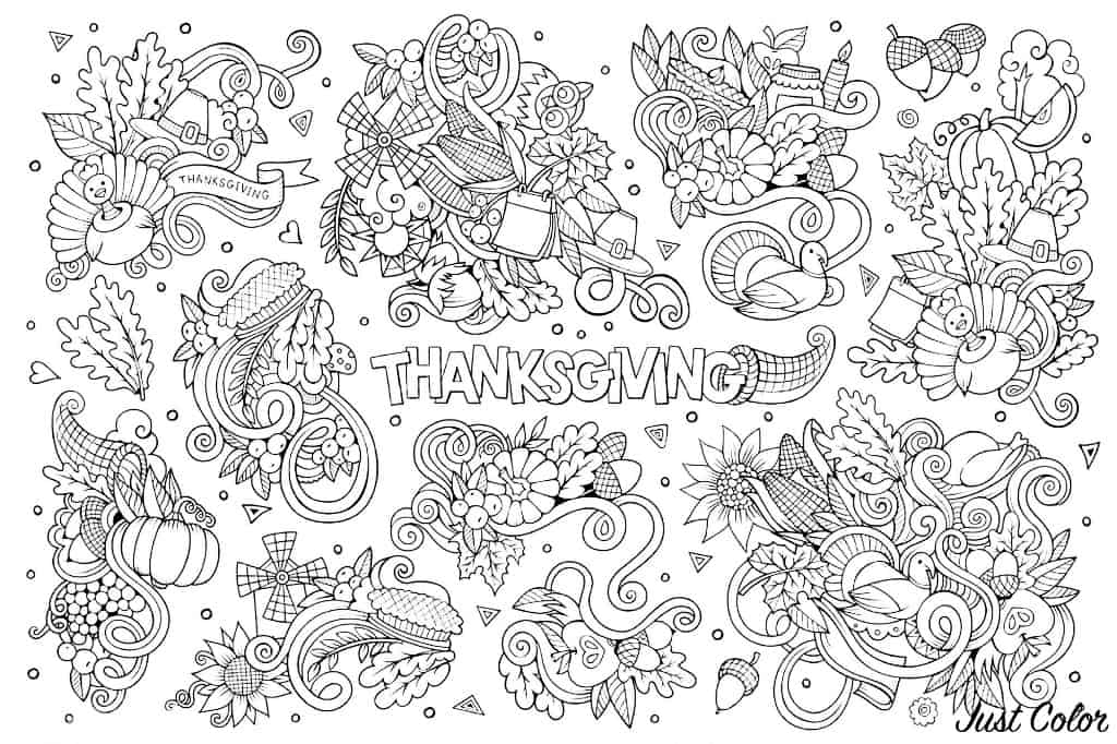 Free thanksgiving coloring pages for