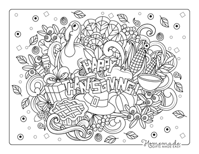 Free thanksgiving coloring pages for kids adults