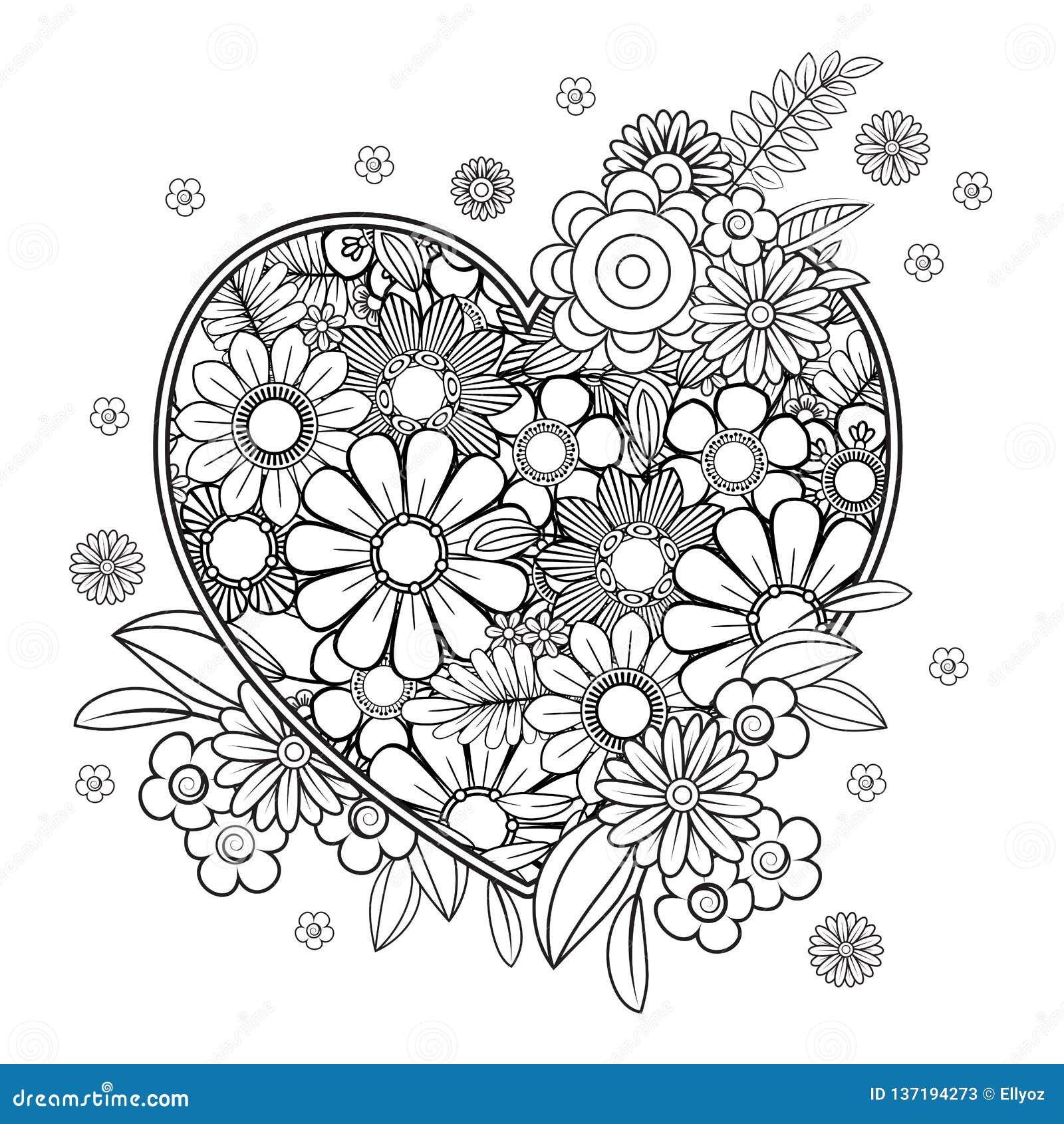 Valentines day coloring page stock vector